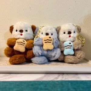 Cute Plush Otter Holding A Fish Animal Keychains Kawaii Great Gift